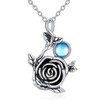 VENACOLY Rose Flower Chain 925 Sterling Silver Rose Pendant Necklace