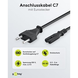 Goobay 51326 Euro Connection Cable Single Black