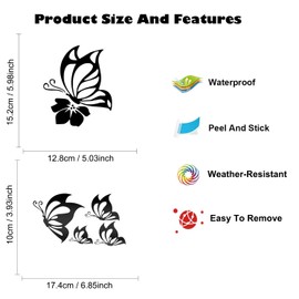 Leniutor 5Pcs Butterfly Car Decal Set, Waterproof Vinyl Butterflies Sticker for Cars Women Girl Car Stickers Beautiful Reflective Bumper Window Laptop Decals (Holographic Blue)