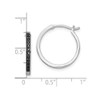 Black Accent Diamond Hoop Earrings in Sterling Silver (4/5 Inch