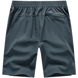 TBMPOY Pantalones cortos de correr para hombre, ligeros, de secado rápido, con bolsillos con cremallera, C16-cool Grey, Small