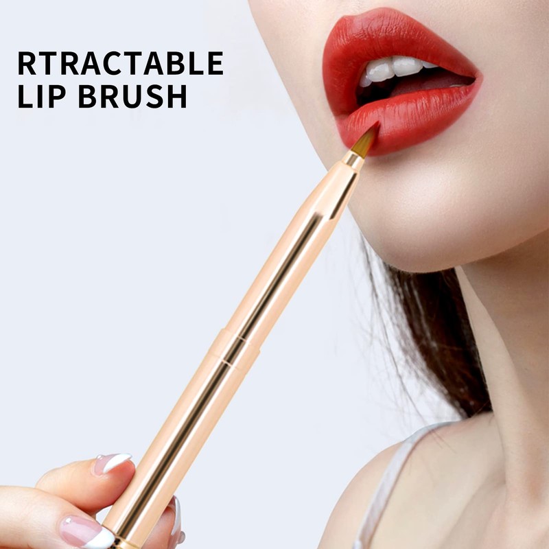 Unaone 2 Pack Lip Brush for Lipstick, Retractable Lip Brushes,