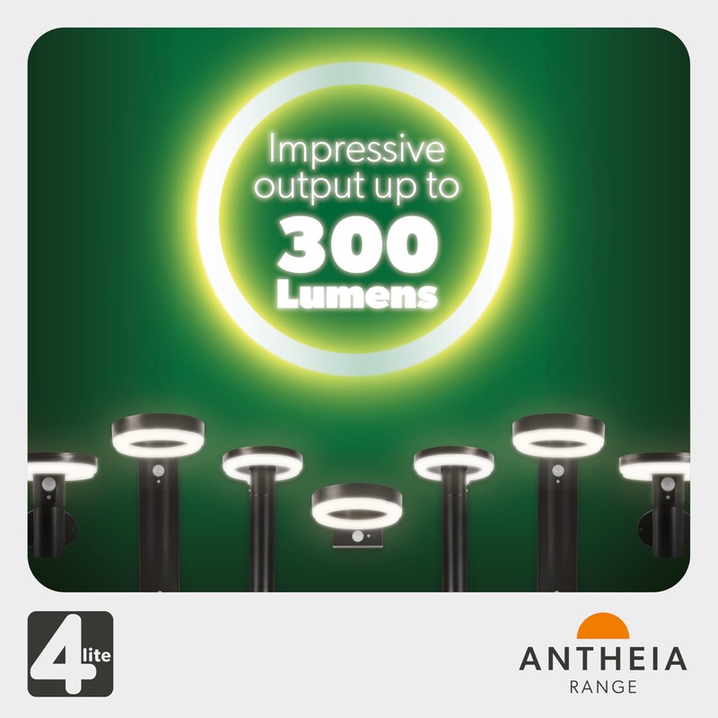 4lite Antheia Solar Outdoor Spike Light (Anthracite) 270lm Motion Sensored