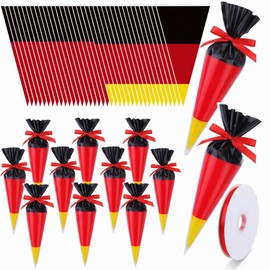Yexiya 200 Pcs Mouse Cellophane Treat Bags Cone Shaped Goodie Treat Gift Bags 11.8 x 6.3 Inch Cute Candy Goody Plastic Bag with Ribbon for Cartoon Mouse Baby Shower Party Supplies