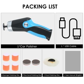 60W Mini Polishing Machine with USB Charging Cable 8500RPM Variable Speed Car Polisher Electric Polisher Cleaning Polishing Waxing Machine Automobile Surface Scratch Repair Tool Scratch Remover