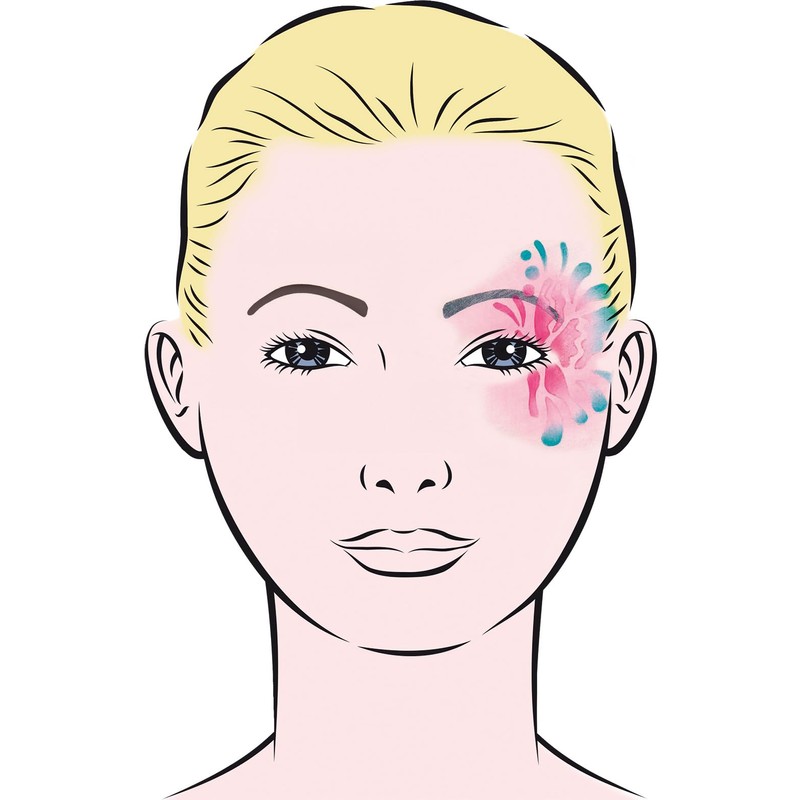 Eulenspiegel 109021 Eye Design Stencil, Butterfly, Template Face Painting, Suitable