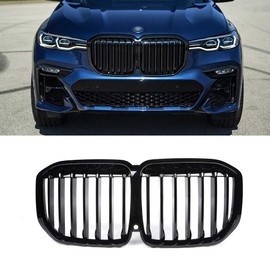 SNA Gloss Black G07 Grill, Front Kidney Grille Compatible for (2019-2022) X7 G07 Model Replacement (ABS, Single Slat Gloss Black)