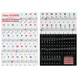Keyboard Stickers for 88/61/54/49/37 Key Piano - Bold Large Letter Stickers for Learning, Removable Letters, Notes Label for Beginners and Kids, Multicolor