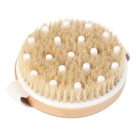 Beatifufu Rubber Head Dry Exfoliation Back Massage Brush Scalp Massage Brush Clean Scrubber Rubber Massage Head take a Bath Long Handle Brush Shampoo Brush Leather Brush Bristle