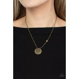 Paparazzi Live The Life You Love - Brass Inspirational - Necklace and Earrings
