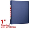 Staples Standard Non‑View Binder, 1" Round Ring, Blue, Durable 3‑Ring