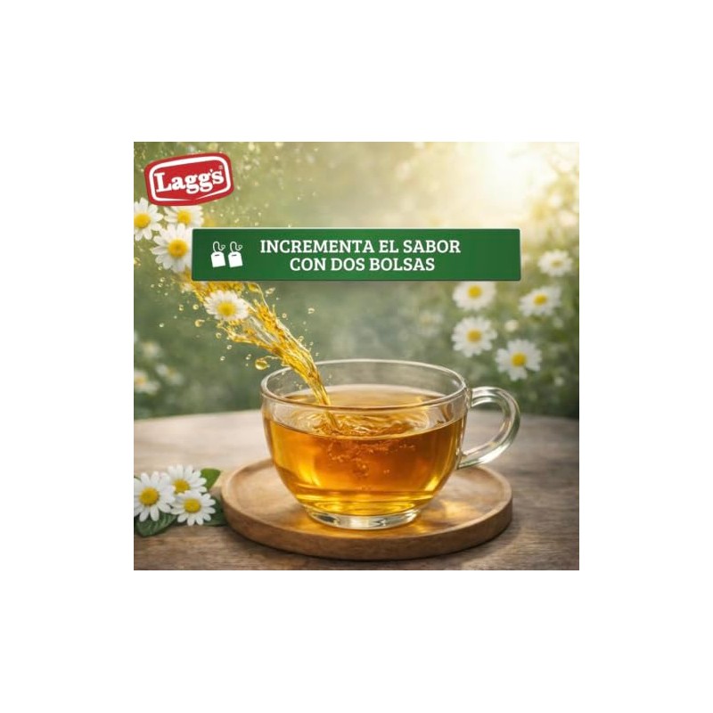 LAGG'S - Té de Manzanilla, Infusión Natural, Sin Cafeína, 24