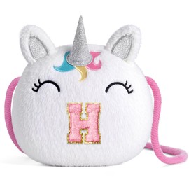 YOOLIFE Toddler Purse for Girls - Birthday Gifts for 3 4 5 6 7 8 Year Old Girls, Cute Unicorn Little Girl Purses, Toddler Crossbody Bag Kids Purses, White (H)