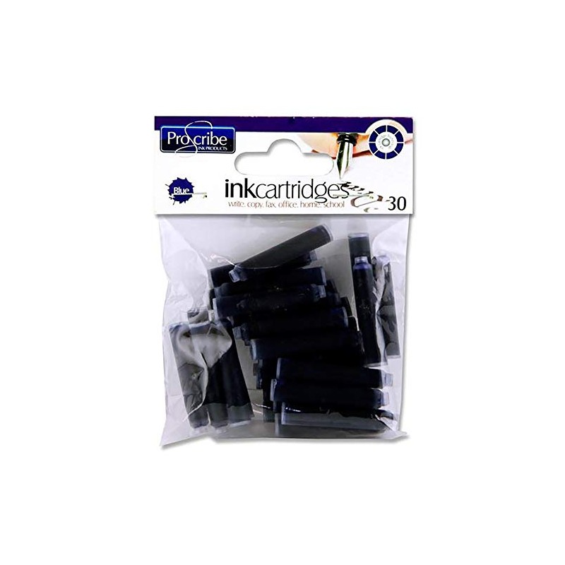 Premier Stationery Pro:Scribe Colour Cartridges - Blue. Pack of 30.