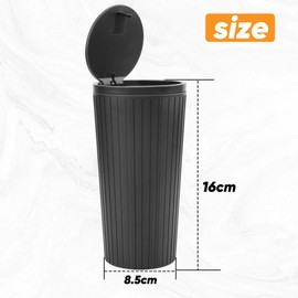 TEKONDA 1 x Car Trash Can with Rubbish Bag, Mini Rubbish Bin with Lid for Car, Bedroom, Office, Desk, Small