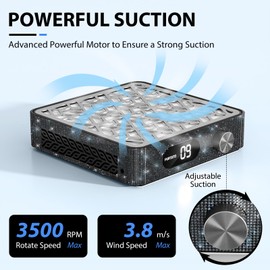 Purtato Nail Dust Collector, Powerful Vacuum Fan Vent Dust Collector Extractor Dust Suction Machine for Acrylic Nails Polishing, Nail Salon,Black Diamond