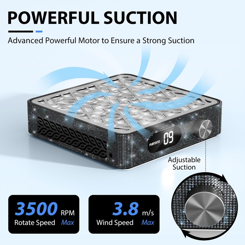 Purtato Nail Dust Collector, Powerful Vacuum Fan Vent Dust Collector