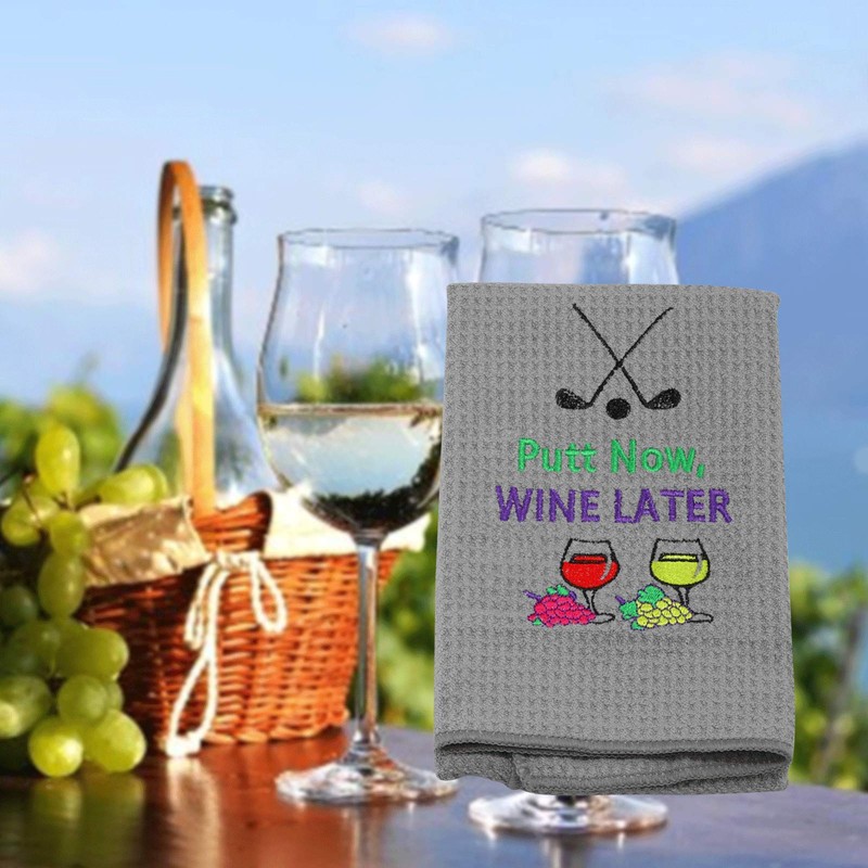 PXTIDY Golf Gift for Women Men Putt Now Wine Later