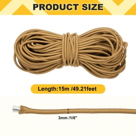 PATIKIL Elastic Bungee Rope 1/8" x 49' Heavy Duty Polyester Shock Cord Kayak Extension Rope Tarp Tie Down for Boating Tents Camping DIY Crafts Dark Yellow