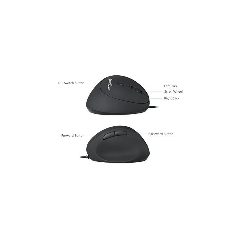 Perixx PERIMICE-519 Wired Ergonomic Vertical Mouse - Portable Small Design
