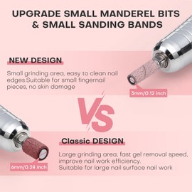 Oranllow 110pcs Small Sanding Bands Nail Drill Bits with 3.1mm Mandrel Nail Bit, 240 Fine Grit Nail File for Acrylic Nails Gel Manicures and Pedicures Salon (Zebra+Pink, 180 Grit)