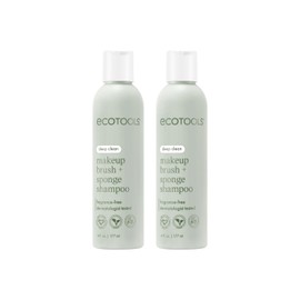 EcoTools Makeup Brush & Sponge Shampoo - Fragrance-Free Cleanser for Brushes, Sponges & Puffs, No Harsh Chemicals, Vegan & Cruelty-Free, 6 fl.oz./ 177 ml, 2 Count