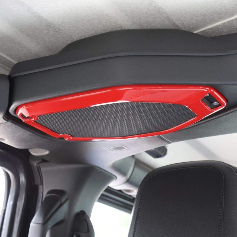JeCar Red Top Speaker Frame Trim Cover for 2018-2023 Jeep