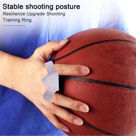 OUKENS Basketball Shooting Aid Silica Gel Basketball Finger Training Aid Equipment 3 Point Shooting Trainer to Improve Shooting Accuracy and Shape (L-Transparent)