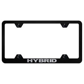 Au-TOMOTIVE GOLD Laser Etched Logo Stainless Steel Wide Body License Plate Frame for Honda Hybrid (Black)