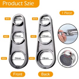 Efficient Water Flow Adjusting Tool, Faucet Aerator Wrench, Faucet Aerator, Multi-Use Faucet Aerator Key Wrench Tool Faucet-Filter Replacement Parts for Kitchen Sink Bathroom Shower