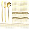 180 Pcs Gold Silverware Bulk for 60 Stainless Steel Flatware