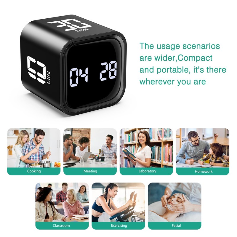 ORIA Cube Timer, Digital Timer, Gravity Sensor Countdown Timer with