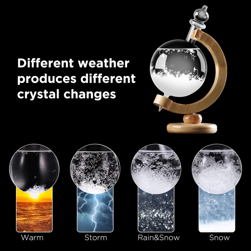 Viitech Storm Glass Weather Forecaster, Globe-Shaped Weather Glass Weather Station,