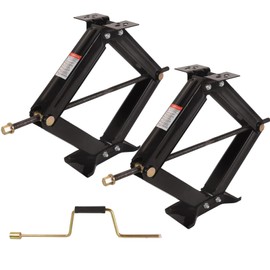 Doppy 2Pcs RV Stabilizing Scissor Jack, 2.95 Ton/6500 lbs Leveling Scissor Jacks Set with Handle, RV Trailer Camper Stabilizer, for Trucks Cars MPVs Sedans, Station Wagon