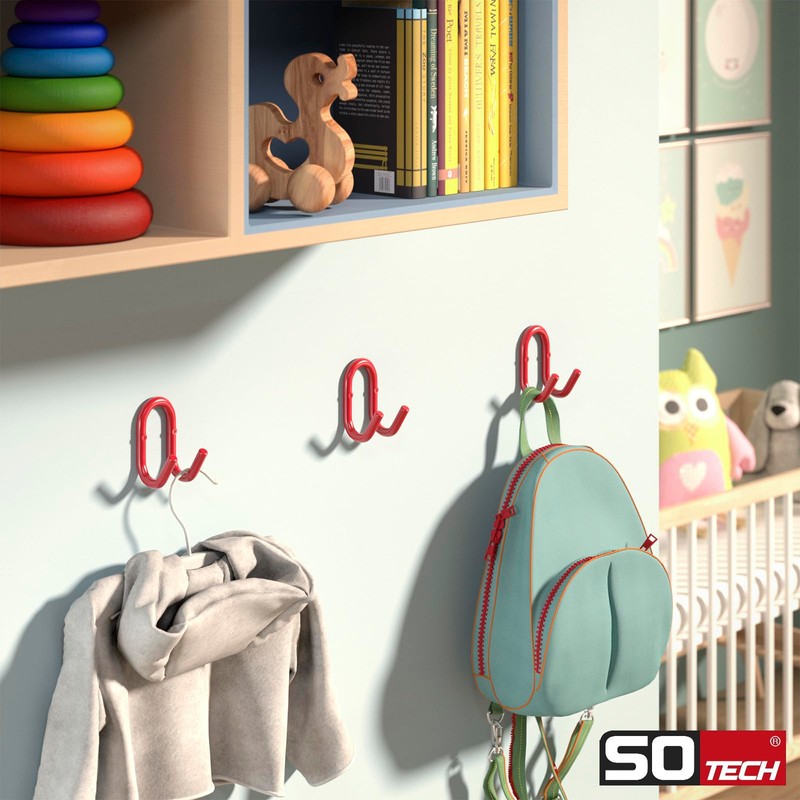 SOTECH Fara Coat Hooks 88 x 51 mm Steel Red