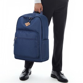 Lohol Classic Backpack for School Travel College, Durable Water Resistant Bookbag (Navy)