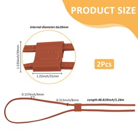 SUPERFINDINGS 2 Pcs PU Leather Drawstring Strap 48.8 inch Saddle Brown Detachable Bucket Bag Strap Replacement DIY Crochet Bag Bunches Pocket Drawstring for Crochet Bag Purse Making
