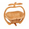 GMMH Bamboo Fruit Bowl Decorative Folding Apple Motif