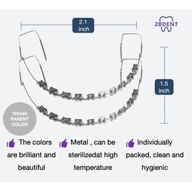 2Pcs One Step Dentistry Fake Braces,Fast Install Temporary Tooth Decoration with Metal Wires Orthodontic Ligature Ties Fake Brace,Dental Students Practice Fake Backets Braces (transparent)