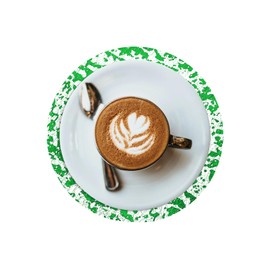 sourcing map 24pcs Disposable Placemats, 3.5 Inch Foil Metallic Place Mats Mesh Pressed Table Doilies, Table Centerpiece Decor for Wedding Party, Green