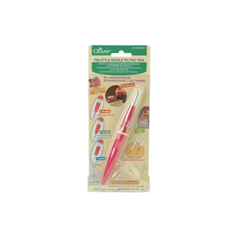 Clover Pen Style Felting Tool, Wood, Multi-colored, 1.0 Count