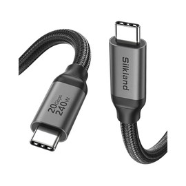 Silkland Cable de pantalla de monitor USB C de 3.3 pies 4K a 144 Hz/60 Hz, 8K USB C 3.2 Gen 2x2, transferencia de datos de 20 Gbps, carga PD de 240 W,