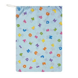 Panini Tessuti Nursery Bag for Baby Boy and Baby Girl Clothes Bag Change Nursery Bag 100% Cotton (Bag 46 x 60 cm Blue Letters)