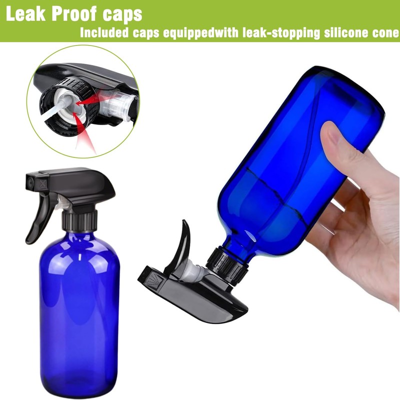 HAOERMEI 16oz Glass Spray Bottles,2-Pack Refillable Empty Spray Bottl for