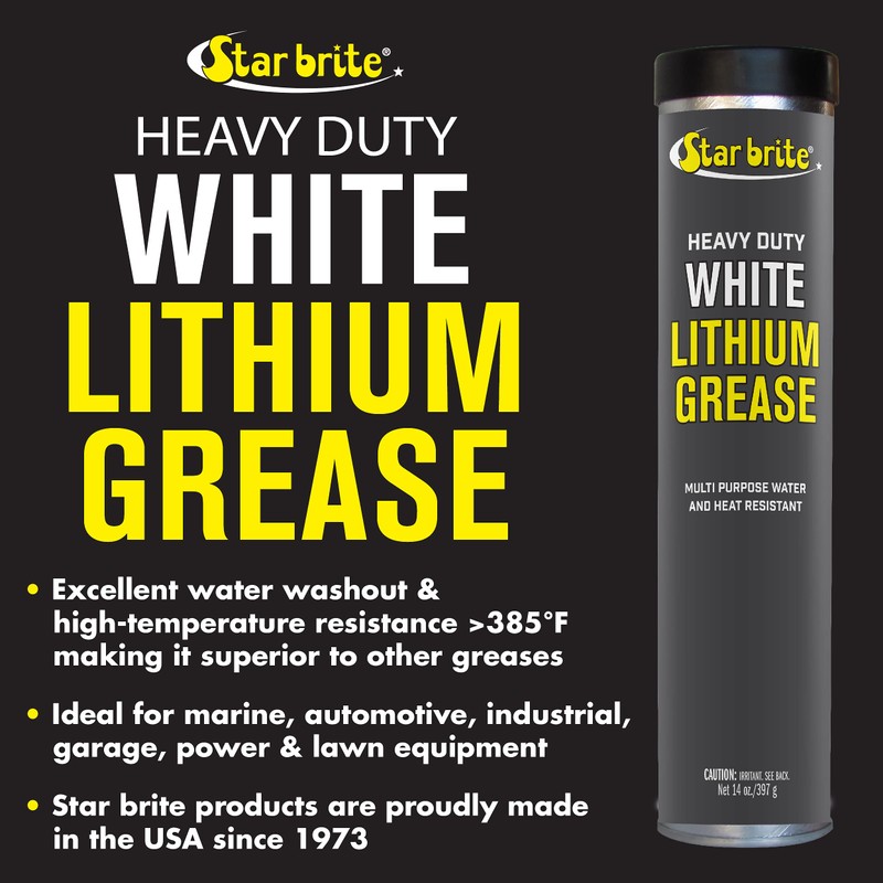STAR BRITE Heavy-Duty White Lithium Grease - All-Weather, High-Performance Lubricant