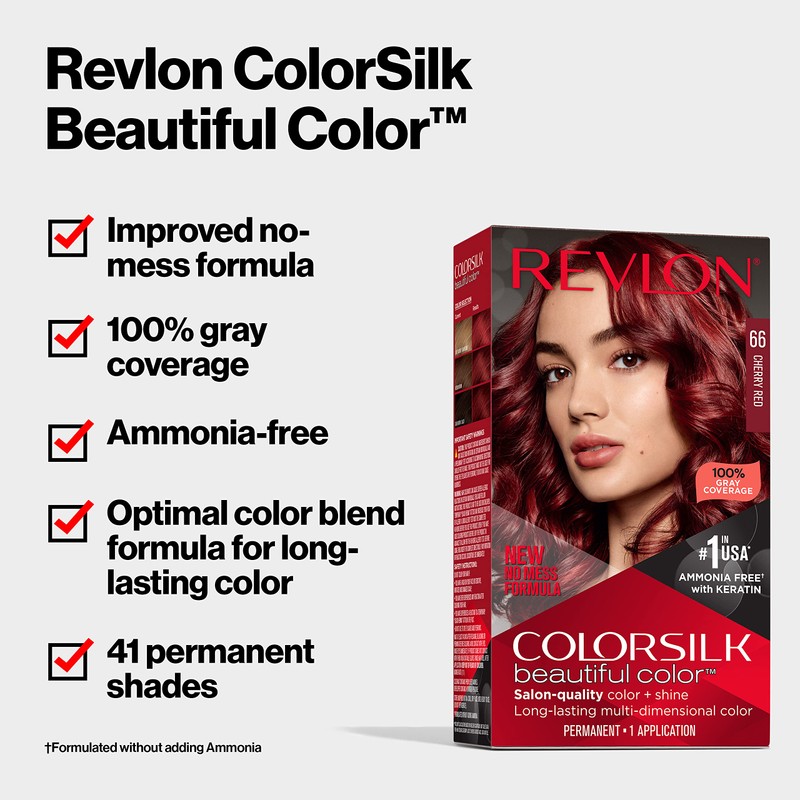 Revlon Colorsilk Beautiful Color Permanent Hair Color, Long-Lasting High-Definition Color,