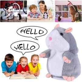 Adorable Talking Hamster Toy Mimicry Pet Mouse Speaking Plush Toy Repeat What You Say Electronic Record Doll Toy Stuffed Animal Interactive Sensory Educational Toy Birthday Xmas Gift