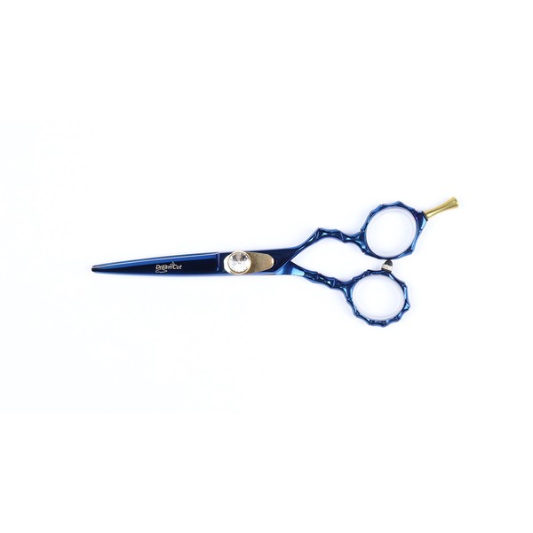 Hair Cutting Scissors, 5.5" Professional Razor Edge Titanium Coated (Blue/Gold) Hairdressing Shears Hair Barber Scissor Personal/Professional Use 440C Japanese Surgical Stainless by DreamCut