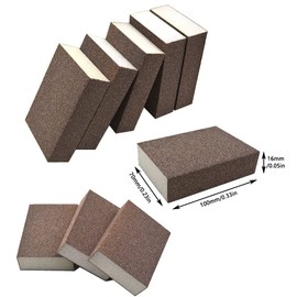 Sanding Block, Sanding Sponges, Super Fine Wet and Dry Dual Use Sanding Pads, Washable and Reusable Sandpaper for Wooden Walls, Metal (Grit 60)
