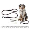 4ft/5ft Reflective Rope Dog Leash with Soft Rubber Handle -